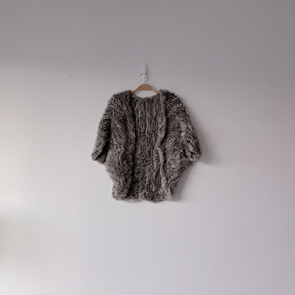 100% Rabbit Fur Shrug